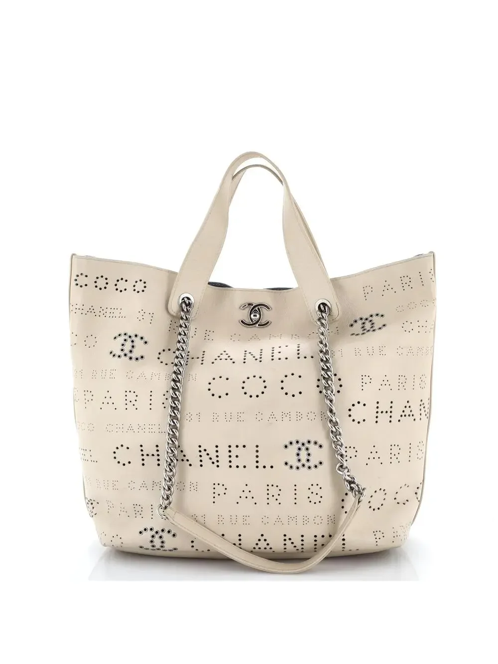 Chanel Logo Eyelets Shopping Tote #278992C27B
